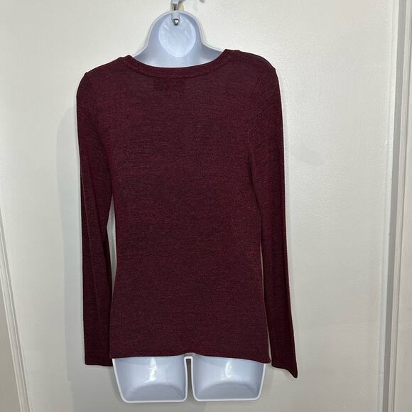 XS ANTHROPOLOGIE Sunday in Brooklyn Twist Front Top, V-Neck, Maroon, Boho - Picture 8 of 11